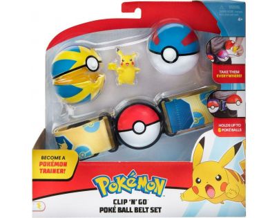 Jazwares Pokémon Clip and Go Poké Ball s páskem Pikachu