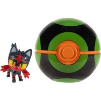 Jazwares Pokémon Clip N Go Poké Ball Litten a Dusk Ball - Poškozený obal