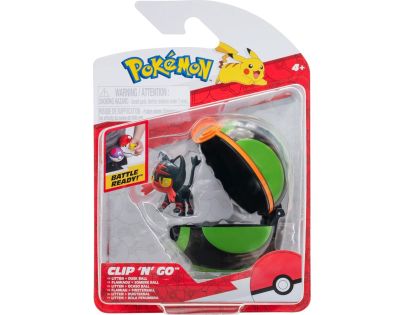 Jazwares Pokémon Clip N Go Poké Ball Litten a Dusk Ball - Poškozený obal