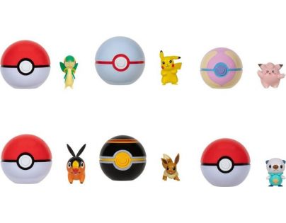 Jazwares Pokémon Clip N Go Poké Ball Pikachu a Premier Ball White