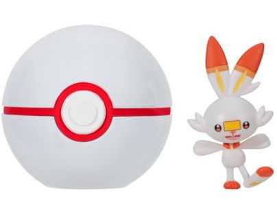 Jazwares Pokémon Clip N Go Poké Ball Scorbunny a Premier Ball
