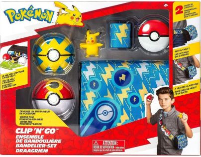 Jazwares Pokemon sada Clip and Go Bandolier W2 Repeat Ball & Pikachu