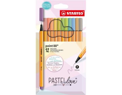 Jemný liner STABILO point 88 Pastellove 12 ks sada