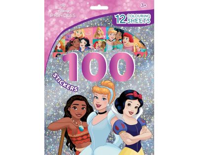 Jiri Models 100 samolepek s omalovánkovými listy Disney Princezny