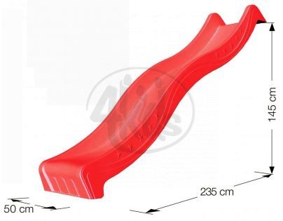 Jungle Gym Červená skluzavka 265 cm s přípojkou pro hadici