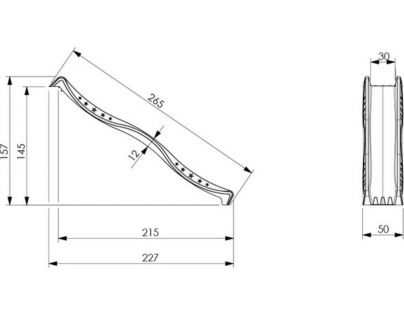 Jungle Gym Modrá skluzavka 265 cm s přípojkou pro hadici