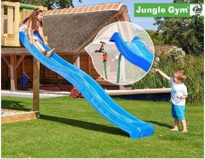 Jungle Gym Modrá skluzavka 265 cm s přípojkou pro hadici