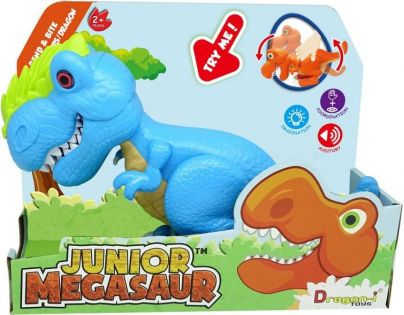 ADC Black Fire Junior Megasaur ohebný a kousací T-Rex modrý