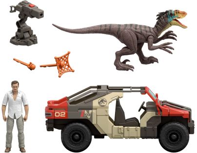 Jurassic World Super auto s řidičem a dinosaurem