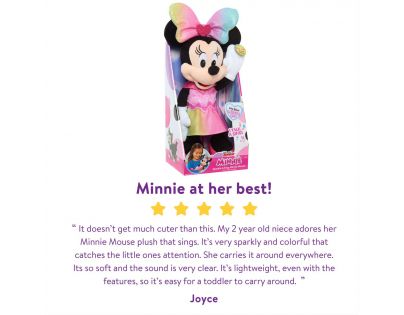 Just Play Minnie Mouse Zpívající plyšák v lesklých šatičkách 30 cm