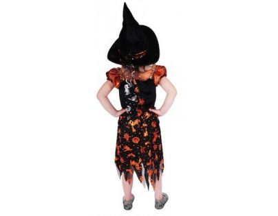 Rappa Karnevalový kostým Čarodějnice halloween s kloboukem vel. S