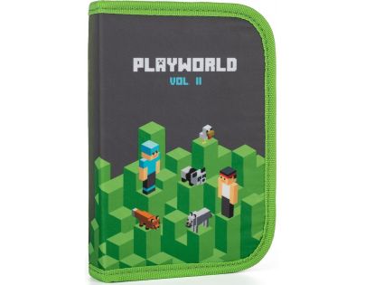 Karton P+P Penál jednopatrový prázdný 2 chlopně Playworld Minecraft