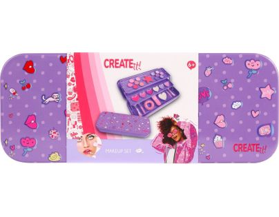 Kazeta fialová s líčením v kovové krabičce rozkládací Creat it!