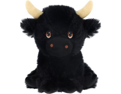 KEEL TOYS Černá chundelatá kráva 18 cm