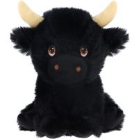 KEEL TOYS Černá chundelatá kráva 18 cm