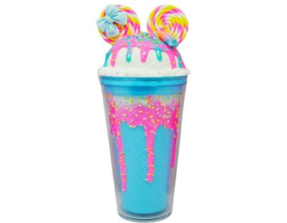 Kelímek s víčkem a brčkem Myška 480ml modrý