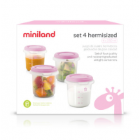 Miniland Kelímky na jídlo s víčkem Pink 4 ks 3