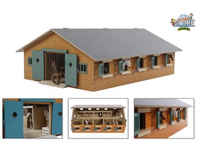 Kids Globe Dřevěné koňské stáje 1:32