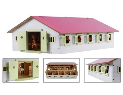 Kids Globe Koňské dřevěné stáje 1:32