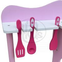 KidsHome Dětská kuchyňka s příslušenstvím 100 cm - růžová (02054) 3