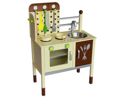KidsHome Dřevěná kuchyňka s příslušenstvím 79cm - Poškozený obal
