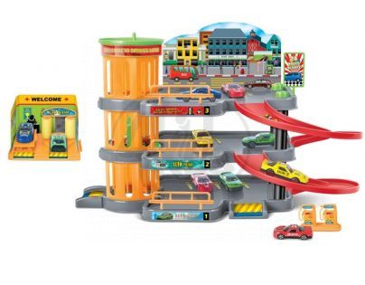 KidsHome Garáž 2 patra s autoservisem a 2 auta