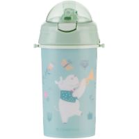 KikkaBoo Hrnek se silikonovým brčkem a popruhem 450ml Music Fest Mint