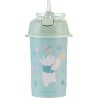 KikkaBoo Hrnek se silikonovým brčkem a popruhem 450ml Music Fest Mint 2