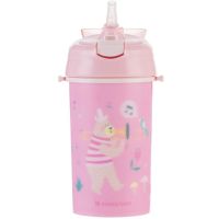 KikkaBoo Hrnek se silikonovým brčkem a popruhem 450ml Music Fest Pink