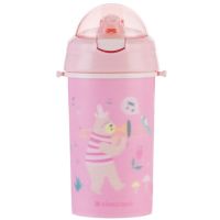 KikkaBoo Hrnek se silikonovým brčkem a popruhem 450ml Music Fest Pink 2
