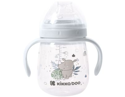 KikkaBoo Hrnek se silikonovým pítkem 240ml 6m+ Savanna Blue