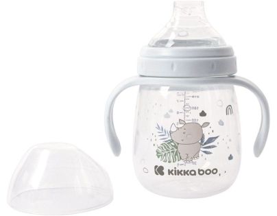 KikkaBoo Hrnek se silikonovým pítkem 240ml 6m+ Savanna Blue