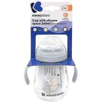 KikkaBoo Hrnek se silikonovým pítkem 240ml 6m+ Savanna Blue 3