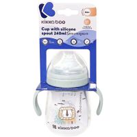 KikkaBoo Hrnek se silikonovým pítkem 240ml 6m+ Savanna Mint 3