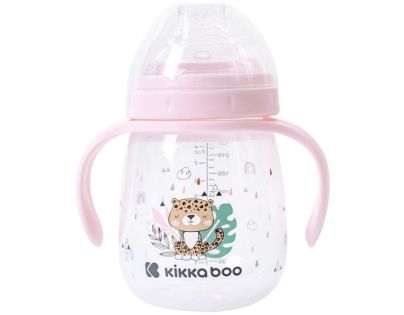 KikkaBoo Hrnek se silikonovým pítkem 240ml 6m+ Savanna Pink
