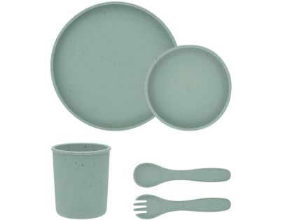 KikkaBoo Jídelní sada 5-dílná Platinum Silicone Sage