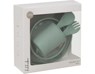 KikkaBoo Jídelní sada 5-dílná Platinum Silicone Sage