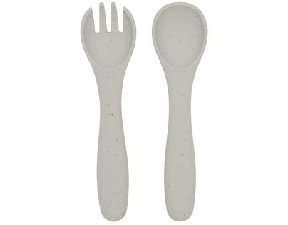 KikkaBoo Jídelní sada 5-dílná Platinum Silicone Sand