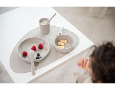 KikkaBoo Jídelní sada 5-dílná Platinum Silicone Sand