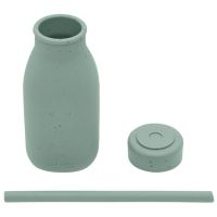 KikkaBoo Láhev s brčkem Platinum Silicone Sage 2
