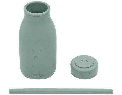 KikkaBoo Láhev s brčkem Platinum Silicone Sage
