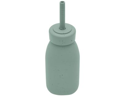 KikkaBoo Láhev s brčkem Platinum Silicone Sage