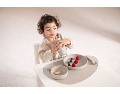 KikkaBoo Láhev s brčkem Platinum Silicone Sand