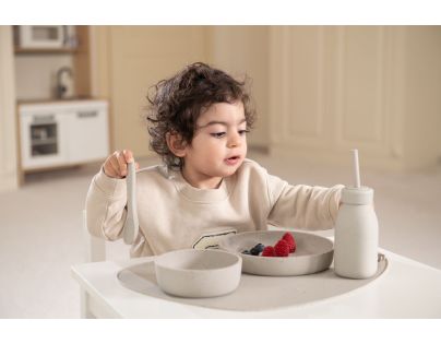 KikkaBoo Láhev s brčkem Platinum Silicone Sand