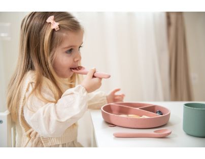 KikkaBoo Lžička Platinum Silicone Blush