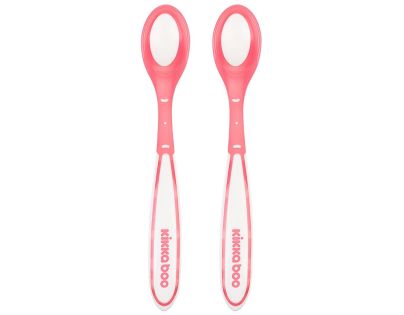 KikkaBoo Lžičky s tepelným senzorem 2 ks Boo Pink
