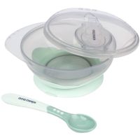 KikkaBoo Miska s přísavkou, víčkem a lžičkou Mint 3