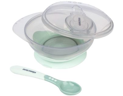 KikkaBoo Miska s přísavkou, víčkem a lžičkou Mint