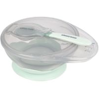 KikkaBoo Miska s přísavkou, víčkem a lžičkou Mint