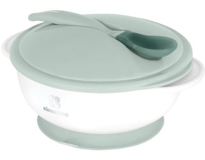 KikkaBoo Miska s přísavkou, víčkem a lžičkou s tepelným senzorem Mint